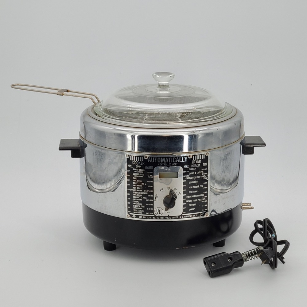 Vintage Nelson Cat No 1110 Automatic Electric Cooker Deep Fryer Clean & Working